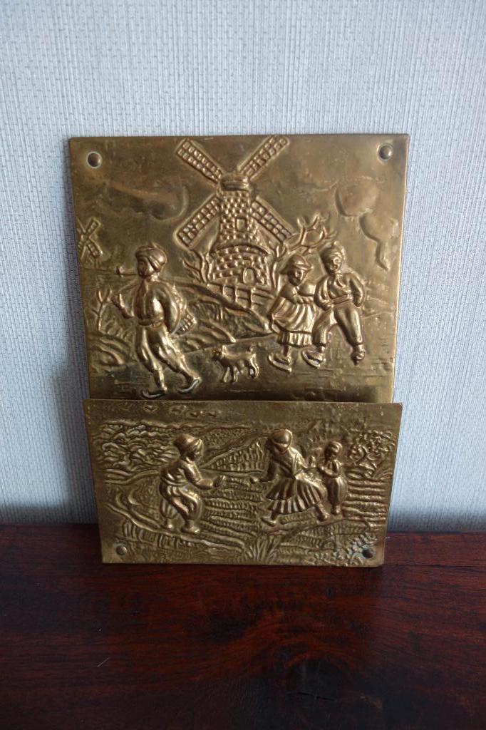 Wand krantrieven hanger koper, Antiek en Kunst, Curiosa en Brocante, Ophalen of Verzenden