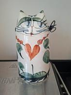 Keramieken handgemaakte gesigneerde spaarpot kat, Ophalen of Verzenden, Nieuw, Steen, Aardewerk of Keramiek, Dier