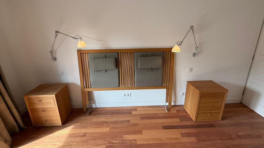 Houten hoofdbord met nachtkastjes, Huis en Inrichting, Ophalen, Gebruikt, 65 cm of meer, 70 cm of meer