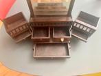 Vintage houten sieradendoos met spiegel, Antiek en Kunst, Ophalen