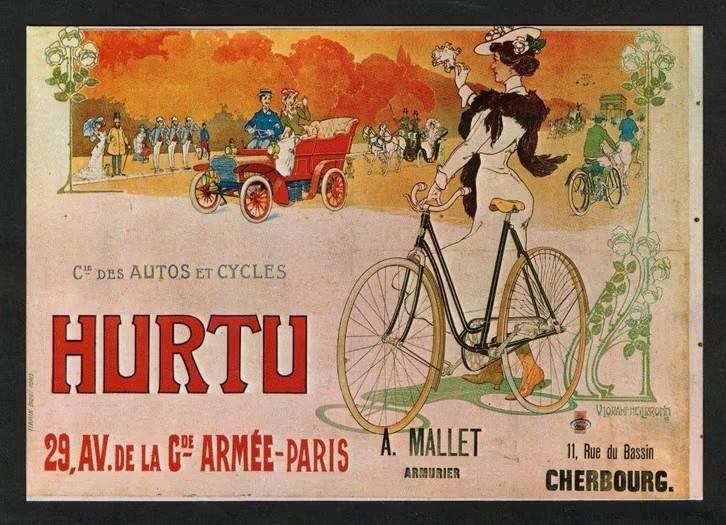 Auto Fiets Hurtu Koets Parijs Cherbourg Armurier., Ophalen of Verzenden, 1980 tot heden, Ongelopen, Voertuig