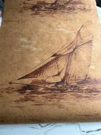 Vintage Designs Sheeps maritiem Behang Jaren '90 - 3 rollen, Ophalen of Verzenden, 10 tot 25 m², Bruin