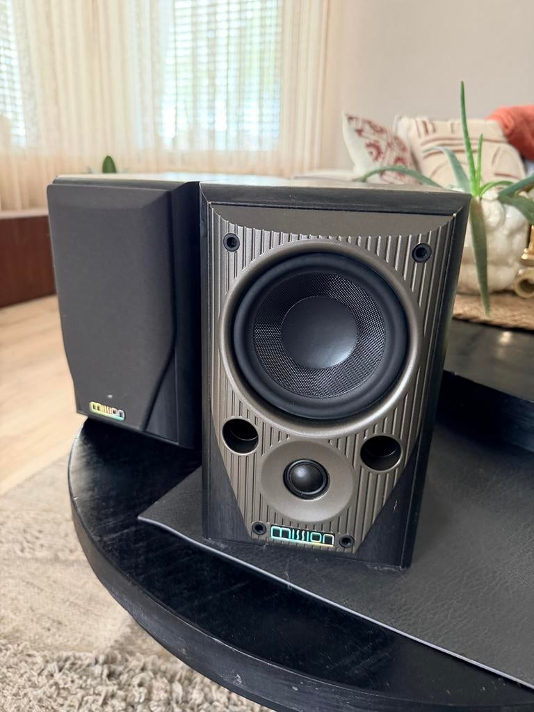 Mission M70 boekenplank speakers, Ophalen of Verzenden, 60 tot 120 watt, Front, Rear of Stereo speakers, Overige merken