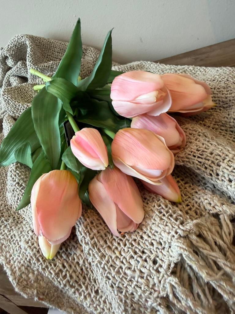 Leuk bosje kunst tulpen roze, Binnen, Roze, Kunstbloem, Nieuw