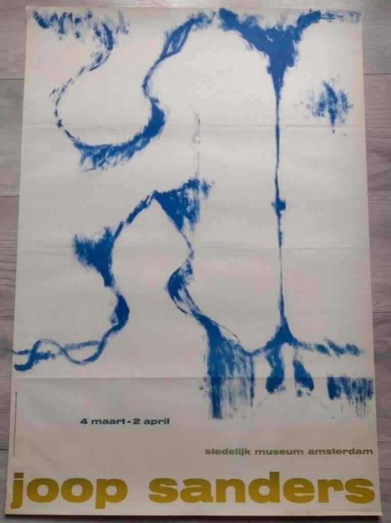 Joop Sanders Stedelijk Museum Amsterdam Poster, Ophalen of Verzenden, A1 t/m A3, Overige onderwerpen, Rechthoekig Staand
