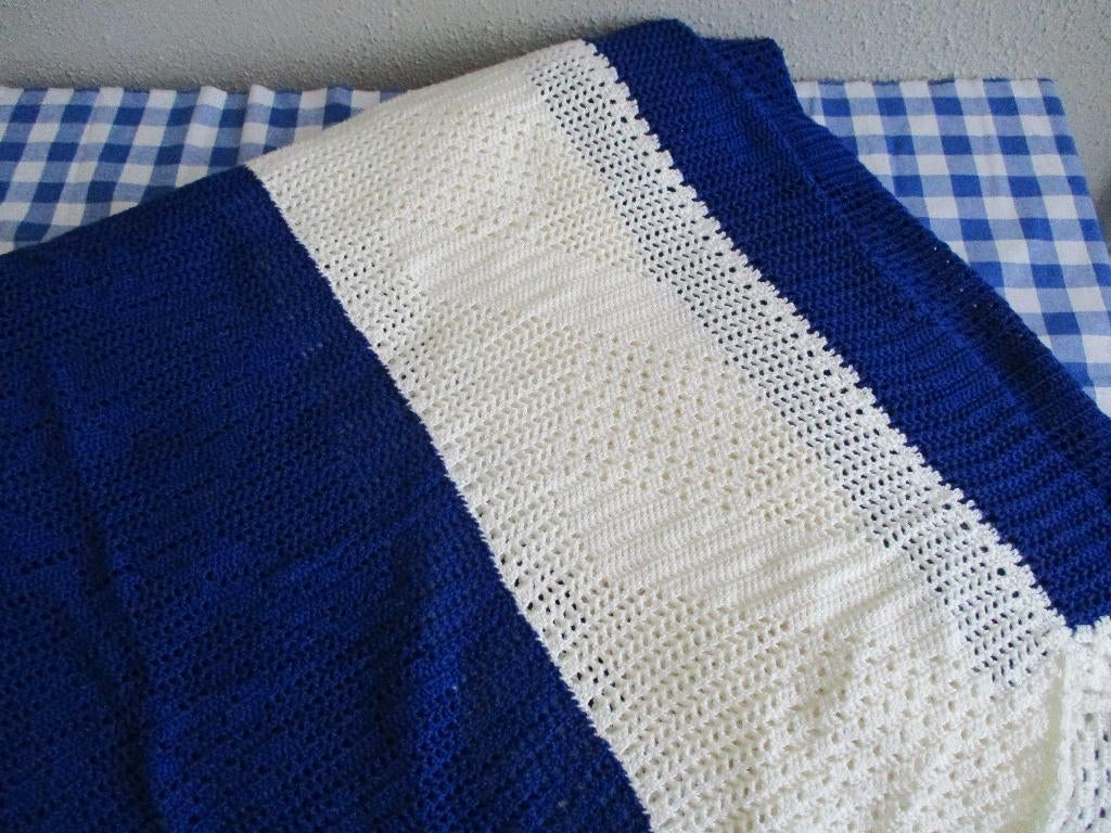 Vintage Gehaakte Sprei Retro, Ophalen of Verzenden, Gebruikt, Tweepersoons, Overige typen