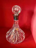 Prachtige kristallen karaf met zilveren hals, Antiek en Kunst, Antiek | Glas en Kristal, Ophalen