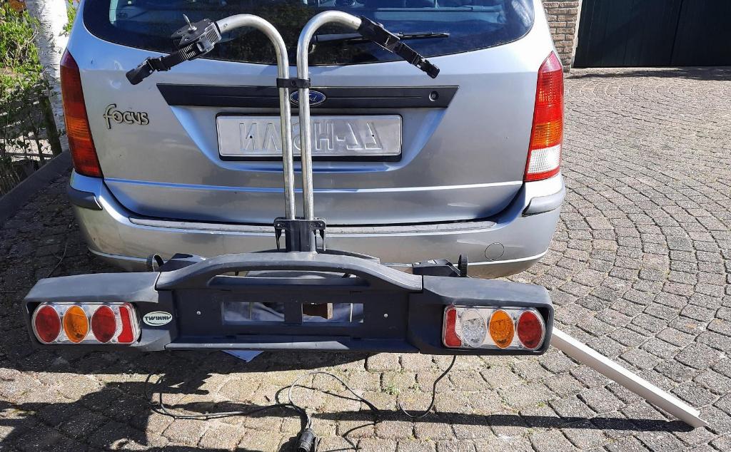Kantelbare ANWB fietsendrager voor elektrische fietsen, Ophalen, Zo goed als nieuw, 2 fietsen, Trekhaakdrager