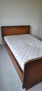 Vintage bed, twijfelaar 120 x 190 cm. Hout., Ophalen, Gebruikt, 190 cm of minder, Twijfelaar