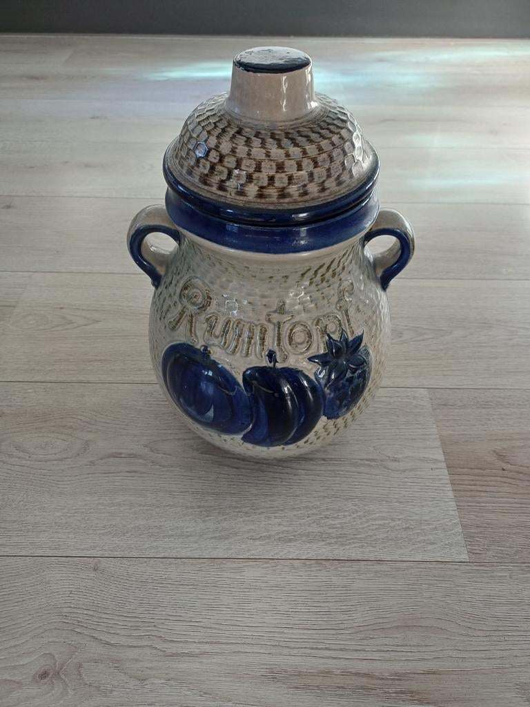 Prachtige Rumtopf van Aardewerk, per stuk of samen.  Bieden, Ophalen, 50 tot 75 cm, Blauw, Aardewerk of Porselein