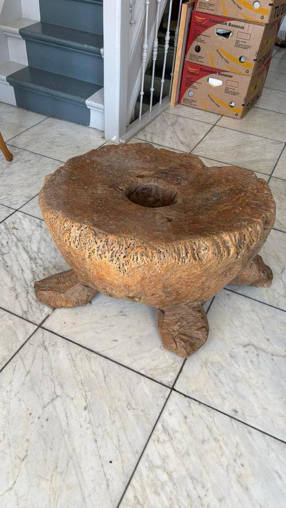 Unieke handgemaakte van teak hout wortel/kruk/bijzettafel, Ophalen