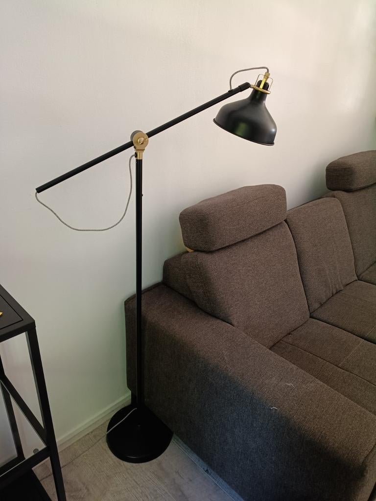 IKEA Ranarp Staande Leeslamp Zwart/Goud - Retro Design, Ophalen, Zo goed als nieuw, Metaal, 150 tot 200 cm