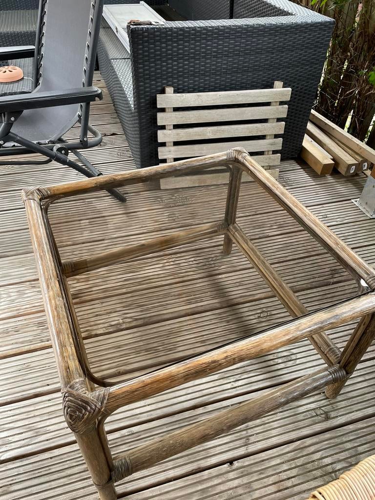 Bieden … bamboe salontafel, Ophalen, Zo goed als nieuw, Rechthoekig, 75 cm of meer