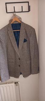Stijlvol Grijs Colbert met Blauwe Voering, Kleding | Heren, Kostuums en Colberts, Ophalen, Maat 52/54 (L), Onbekend, Zo goed als nieuw