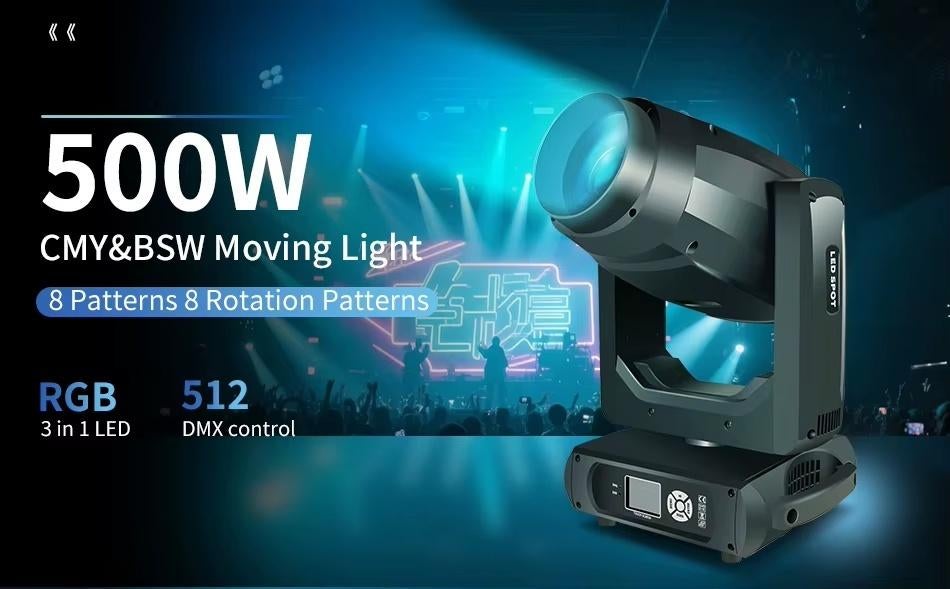 Nieuwe 500W CMY CTO BSW Moving Beam Zoom Spotlight 3-in-1, Ophalen of Verzenden, Nieuw, Licht, Geluidgestuurd