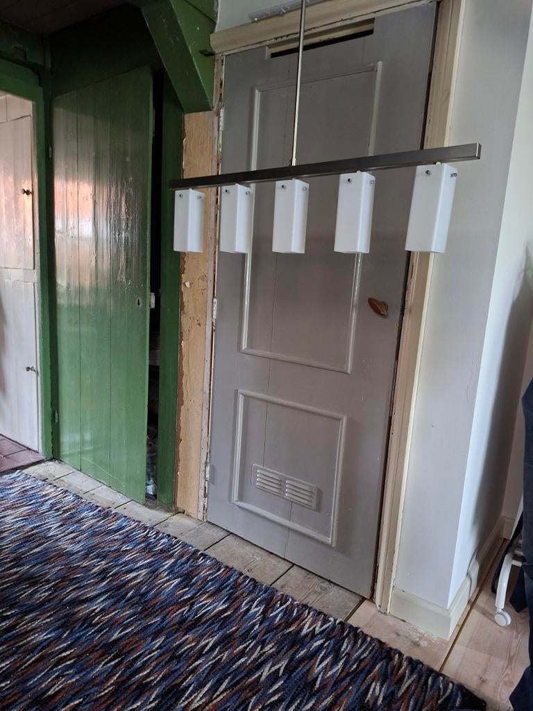 Strak vormgegeven hanglamp melkglas, Ophalen, Strak modern, Gebruikt, 50 tot 75 cm