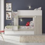 Lio Mineo stapelbed met kast en slaaplade - 90x190 - Witgren