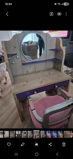 Kinder kaptafel steigerhout + prinsessenstoel, Ophalen, Gebruikt, Tafel(s) en Stoel(en)