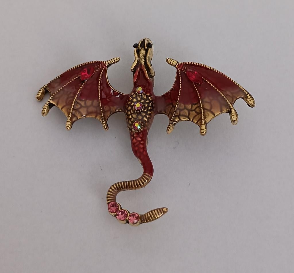 Draak broche, Sieraden, Tassen en Uiterlijk, Broches, Overige materialen, 4 tot 7 cm, Overige kleuren, Nieuw