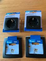 Kopp Paris Geaard Stopcontact Zwart, Doe-het-zelf en Verbouw, Elektra en Kabels, Ophalen of Verzenden, Nieuw, Stopcontact