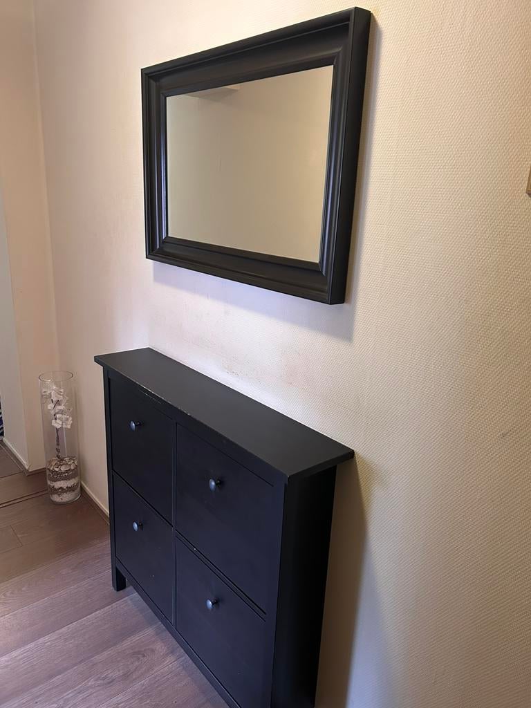 Hemnes Schoenenkast + Spiegel, Huis en Inrichting, Kasten | Schoenenkasten, Ophalen, Gebruikt, Hemnes