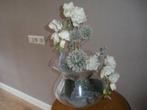 hele mooie opgevulde glazen vaas met kunst orchidee, Ophalen of Verzenden, Zo goed als nieuw