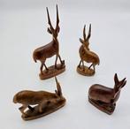 Groep vintage teakhouten herten., Ophalen of Verzenden