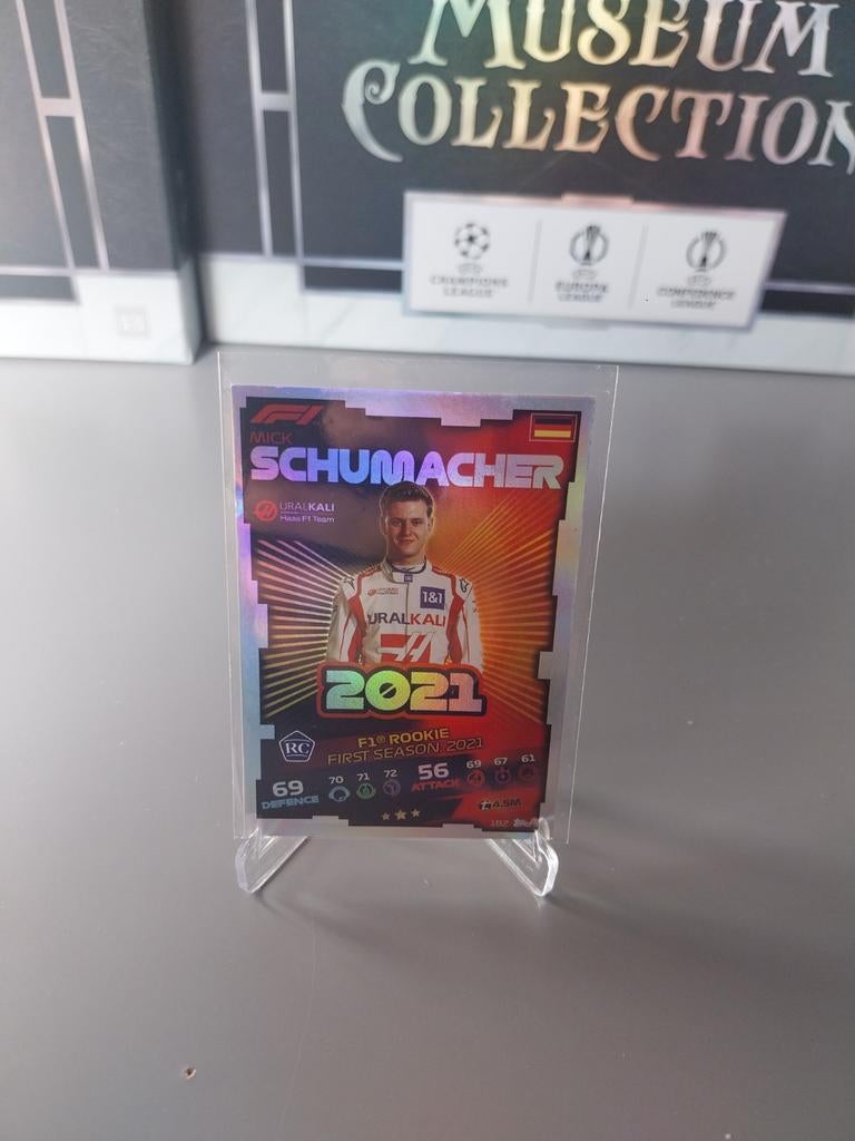182 Mick Schumacher Rookie Card, Hobby en Vrije tijd, Stickers en Plaatjes, Ophalen of Verzenden, Zo goed als nieuw, Plaatje