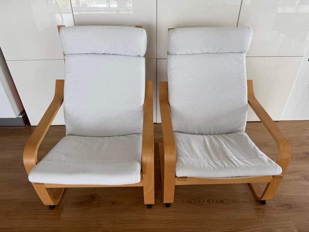 Set van 2 Relaxstoelen Ikea, Minder dan 75 cm, Ophalen of Verzenden, Zo goed als nieuw, Stof