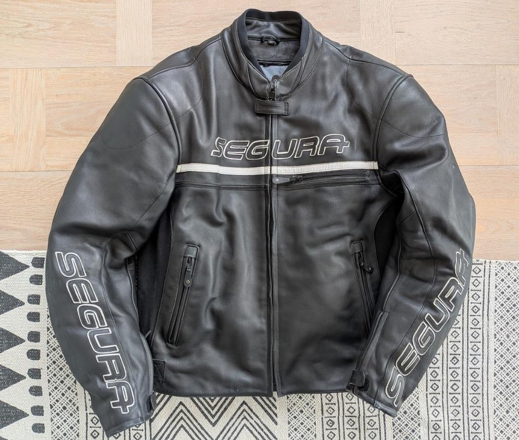 Segura zwarte lederen motorjas heren - Maat XL, Motoren, Heren, Jas | leer, Ophalen of Verzenden, Segura