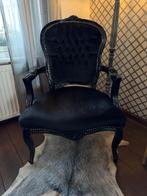 Zwart fluwelen barok stoel, Huis en Inrichting, Stoelen, Ophalen, Gebruikt, Barok, Zwart
