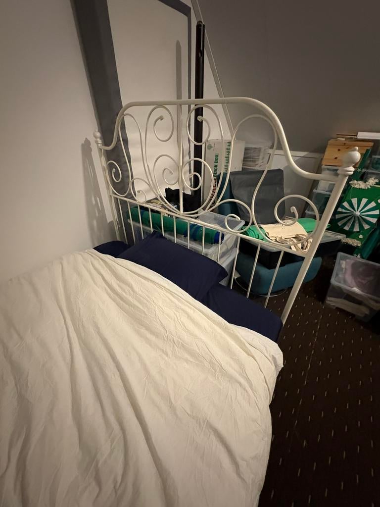 IKEA bedframe, Ophalen, Gebruikt, Wit, Tweepersoons