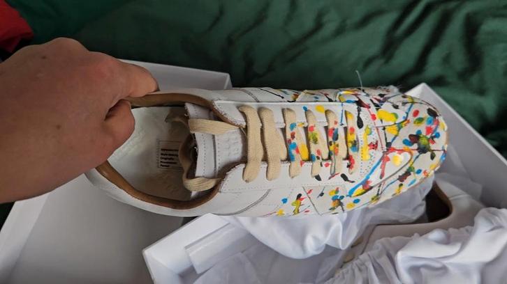 Maison Margiela 'Splat' Sneakers Maat 43, Kleding | Heren, Schoenen, Zo goed als nieuw, Sneakers of Gympen, Wit, Verzenden