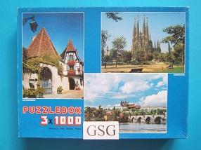 Kayersberg, Barcelona, Praag 3x 1000 st nr. WH 100825, Hobby en Vrije tijd, Denksport en Puzzels, Zo goed als nieuw, Legpuzzel