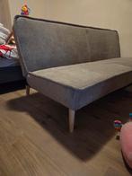 Taupe 2-zits slaapbank - Compact en gemakkelijk uitklapbaar, Ophalen of Verzenden, Zo goed als nieuw, Tweepersoons, 190 cm of minder