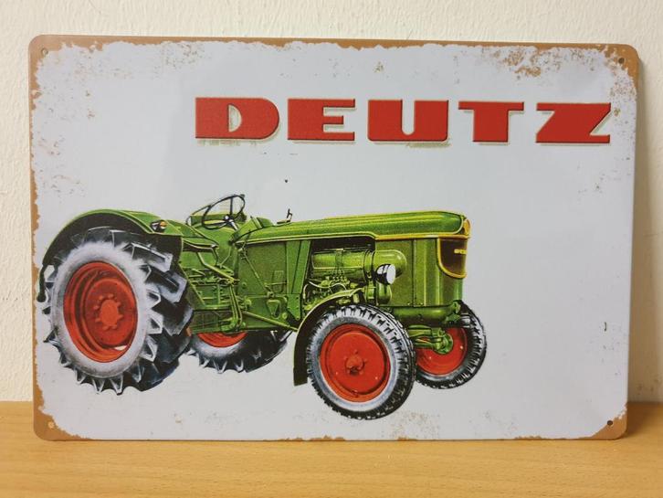 Deutz Tractor old look reclamebord van metaal wandbord deco, Verzamelen, Automerken, Motoren en Formule 1, Nieuw, Auto's, Ophalen of Verzenden