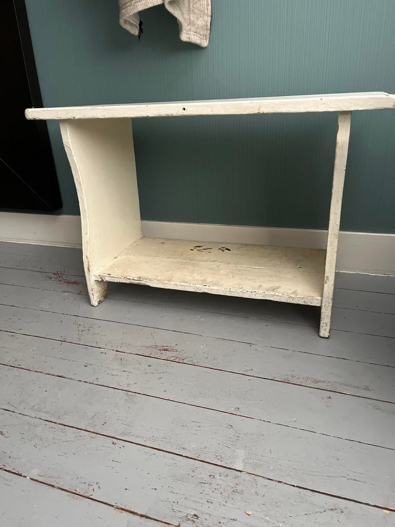 Brocante houten waterbankje klompenbankje, Antiek en Kunst, Curiosa en Brocante, Ophalen