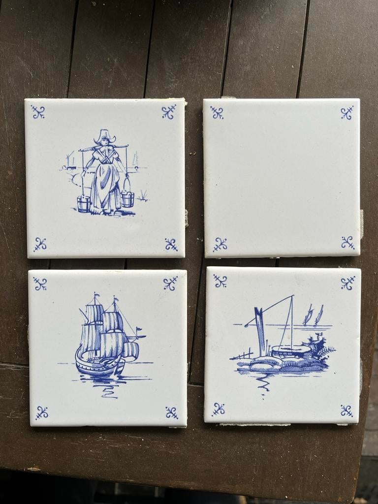 Delfts blauwe tegeltjes - 11cm, Ophalen