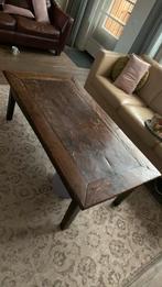 Antieke tafel +lade masief hardhout “de Lokeend”, Gebruikt, 100 tot 150 cm, 50 tot 75 cm, Landelijk