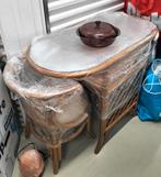 Vintage rotan bistroset, Huis en Inrichting, Ophalen, 100 tot 150 cm, Tot twee personen, 50 tot 100 cm