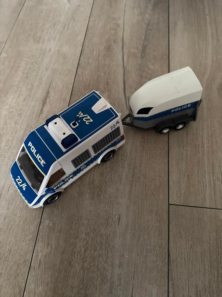 PLAYMOBIL City Action Politieauto met trailer, Ophalen of Verzenden, Gebruikt, Complete set