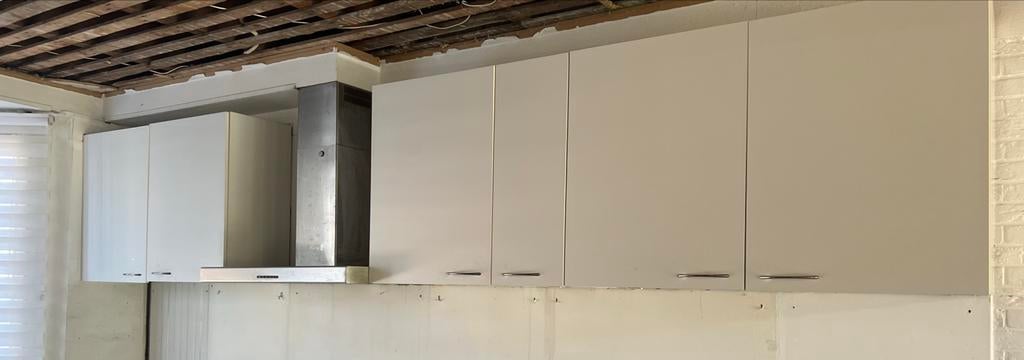 6 Witte boven keukenkastjes - Zelf demonteren, Ophalen, Gebruikt, Wit, 200 cm of meer