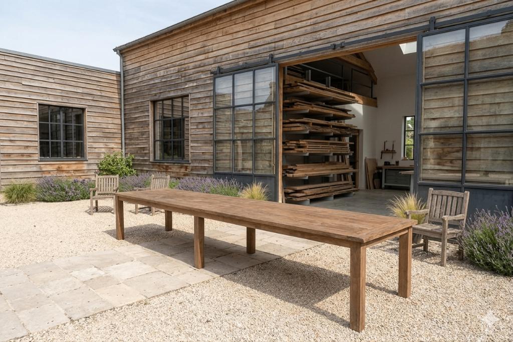 Teak tafel 400 x 120 cm, Verzenden, Nieuw