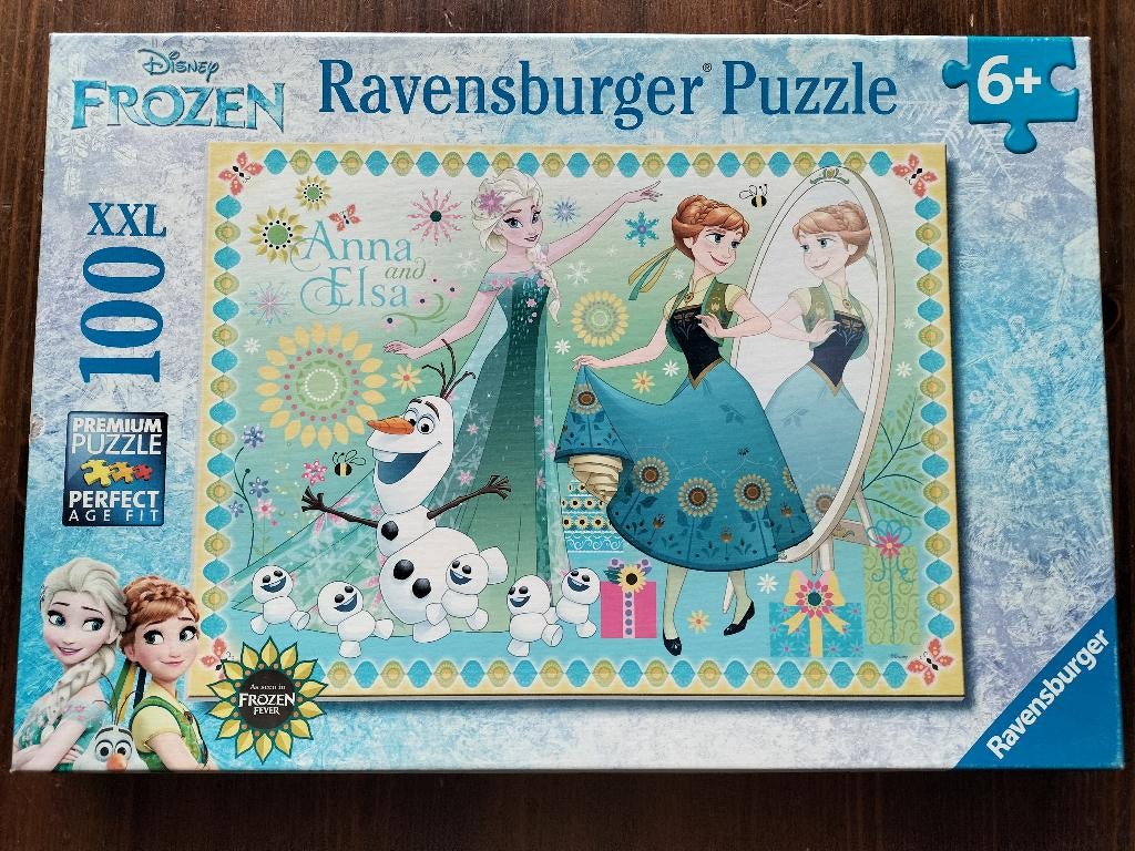Disney Frozen puzzel - Anna & Elsa (100 XXL stukjes), Ophalen of Verzenden, Meer dan 50 stukjes, Zo goed als nieuw, 6 jaar of ouder