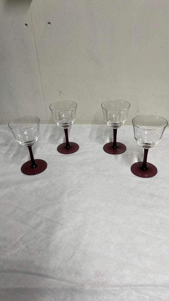 4 stuks Antieke likeurglazen- portglazen van Kristalunie, Antiek en Kunst, Ophalen of Verzenden