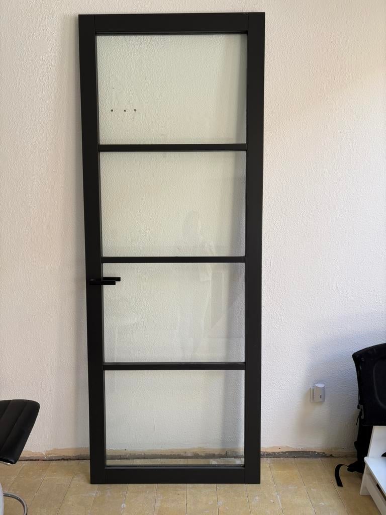 Industriele staallook houten deur, Ophalen, Zo goed als nieuw, Binnendeur, 215 cm of meer