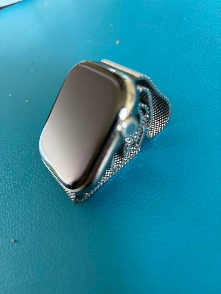 Apple Watch S10 Cellular 46mm Titanium Natuurlijk, Ophalen of Verzenden, Zo goed als nieuw, Zilver, IOS