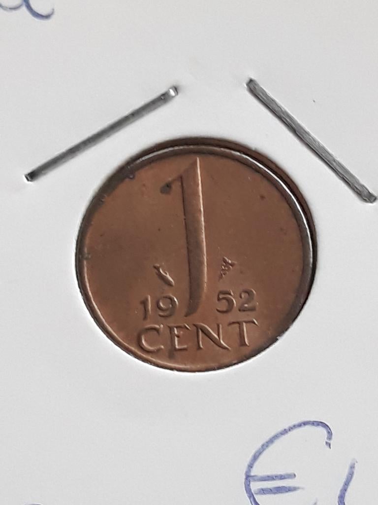 Nederland: een hele mooie bronzen cent munt uit 1952., Postzegels en Munten, Munten | Nederland, Ophalen of Verzenden, Koningin Juliana