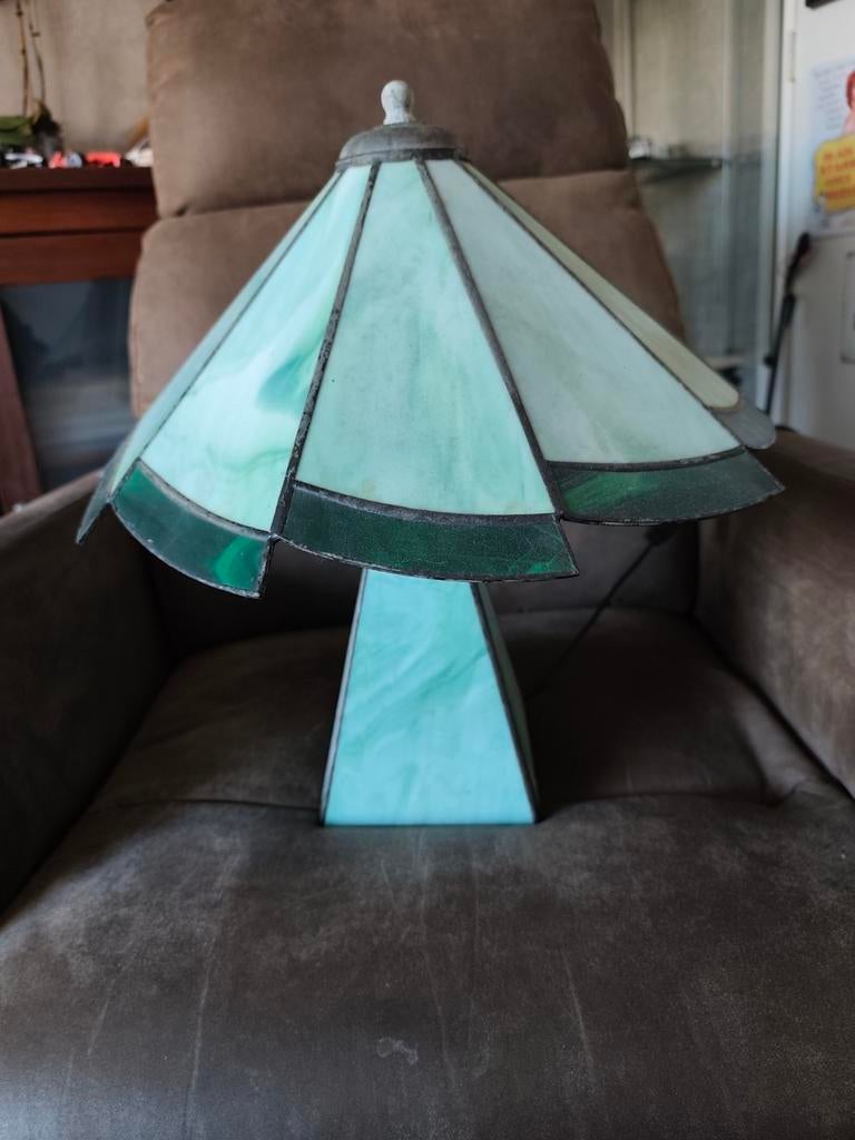 Tiffany stijl lamp groen, Antiek en Kunst, Ophalen of Verzenden