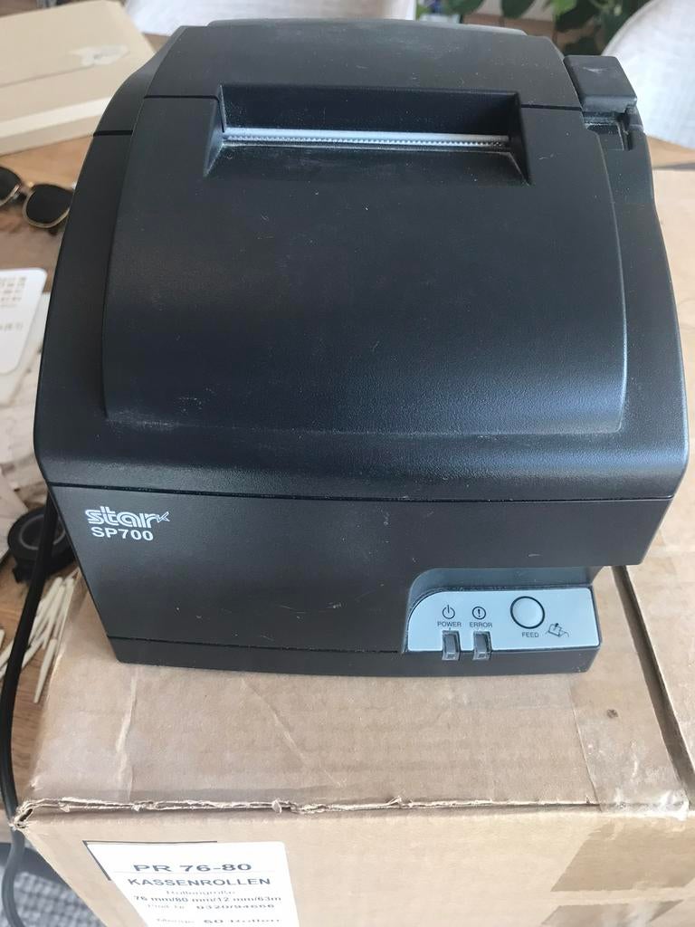 Bonprinter met kassarollen, Ophalen